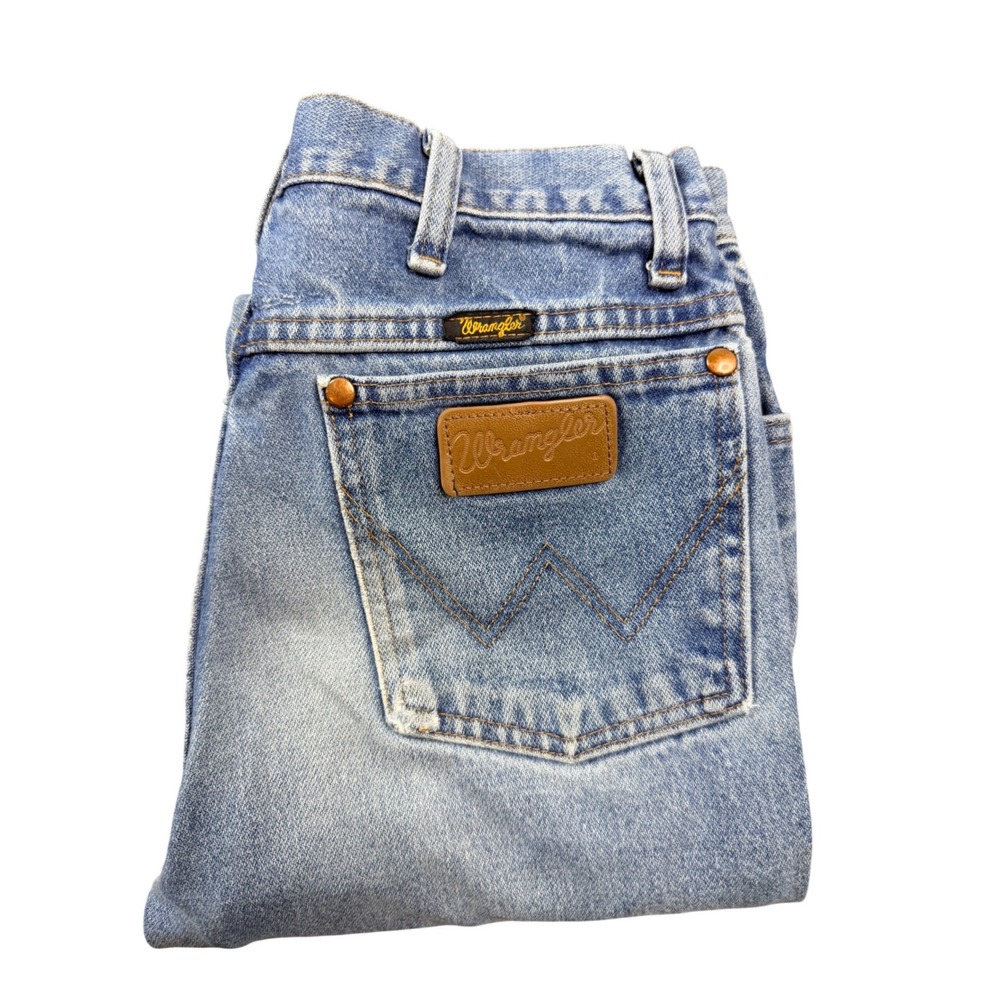 Wrangler 936PWD Cowboy Cut Slim Fit Jeans Mens 28x34 Blue Light Wash Denim